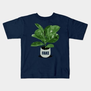 Fake Chinese rubber plant for a Green plastic watering Can - Original illustration by FOGS Kids T-Shirt